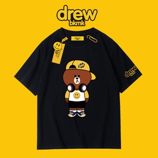 🔥 เสื้อยืดพิมพ์ลาย Bear Drew Smiling Face แฟชั่นฤดูร้อน 2021 สําหรับผู้ชายและผู้หญิง 🔥