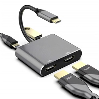 USB C Hub 4in1 Type C to HDMI/HDMI splitter 4K for MacBook Pro 2020, MacBook Air 2020, iPad Pro 2020, SAMSUNG S20+