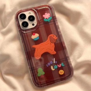 เคสโทรศัพท์มือถือซิลิโคน TPU ใส แบบนิ่ม ลายสุนัขน่ารัก กันกระแทก สําหรับ IPhone 14 13 11 12 Pro XS Max X XR 7 8 Plus