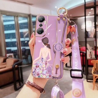 เคสโทรศัพท์มือถือ ลายกระโปรง พร้อมสายคล้องยาว หรูหรา สําหรับ Infinix Hot 20 4G X6826 X6826B X6826C Hot 20S X6827