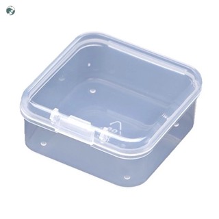 TH Mini transparent square plastic box jewelry storage box container packaging box earrings ring beads to collect small items