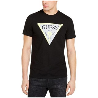 Guess เสื้อยืดแขนสั้น คอกลม ผ้าฝ้าย พิมพ์ลาย สําหรับผู้ชาย