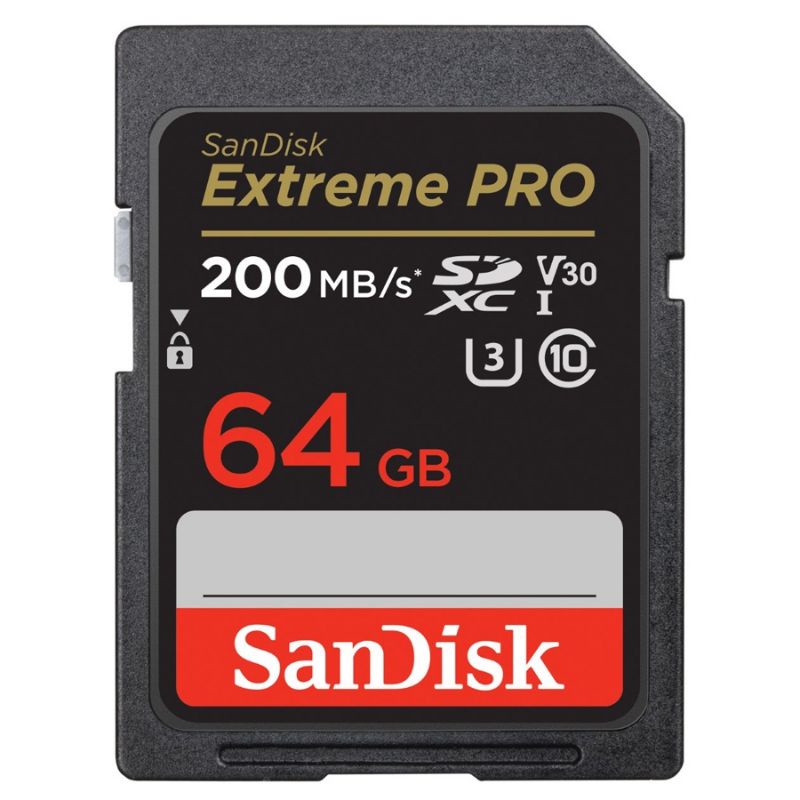 SanDisk Extreme Pro SD Card  SDXC 64GB (SDSDXXU-064G-GN4IN*1) ความเร็วอ่าน 200MB/s เขียน 90MB/s เมมโมรี่ รับประกันSynnex