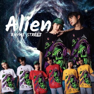 Rhyme - เสื้อยืดแนวสตรีทโอเวอร์ไซด์ Alien Green   _02