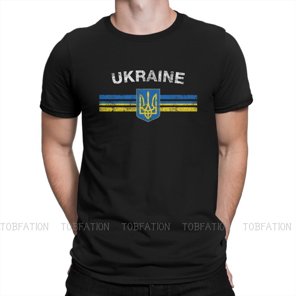 Ukrainian Emblem Ukraine Flag Tshirt Large Graphic T Shirt Harajuku Hot Sale 100% Cotton O-Neck Men'