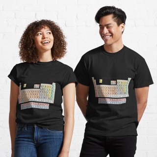 เสื้อยืดผ้าคอตตอน เสื้อยืดผ้าฝ้าย เสื้อยืดแขนสั้น เสื้อยืดผ้านิ่ม Periodic Table of Rock Music Classic T-Shirt 82163016