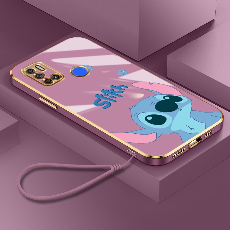 ปลอก Tecno KE6j KF6 KE5 KE6 KG5j KG5k KG5 KF6p KE5k KG8 LE7 KF6i KF6j คู่น่ารัก Stitch Square Edge ช