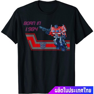 ผู้ชายและผู้หญิง Transformers Optimus Prime G1 Box Art Born In 1984 02 Black T-Shirt newS-5XL