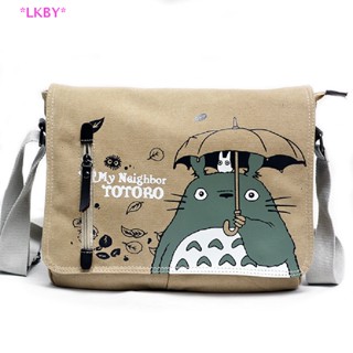 Luckybabys&gt; ใหม่ กระเป๋าสะพายไหล่ ผ้าแคนวาส ลายการ์ตูนอนิเมะ Totoro มีหูหิ้ว สําหรับแต่งคอสเพลย์