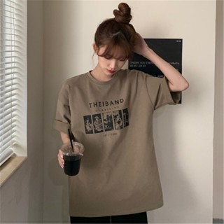 FF.shop-เสื้อยืดวินเทจ oversize  ลายเท่ๆใส่ได้ทั้งชายหญิงสกรีนลาย THE BAND #A47