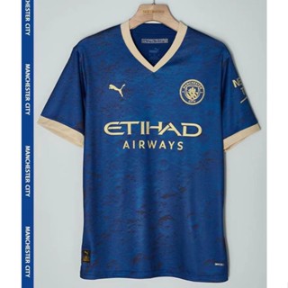 เสื้อกีฬาแขนสั้น ลายทีมชาติฟุตบอล M- City 2023 ชุดเหย้า สไตล์จีน ไซซ์ S-2XL