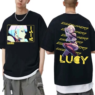 Cyberpunk Edgerunners Lucy Graphic T-shirts Crewneck Man Black Cotton Streetwear Men Women Fashion Hip Hop Tshirt S_12