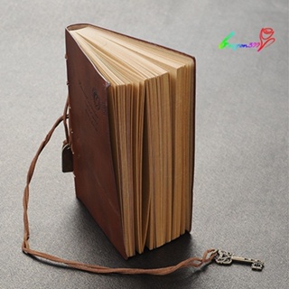 【AG】Vintage Style Key Decor Leather Cover Blank Diary Journal Agenda Notebook