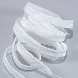 รองเท้าผ้าใบ ส้นแบน แบบผูกเชือก สีขาว 120 ซม. 1 คู่ (2 ชิ้น)