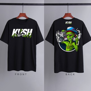 เสื้อยืดวินเทจ - KUSH วัฒนธรรมการออกแบบคนต่างด้าว Streetwear ผ้าฝ้ายหลวมเสื้อผ้าเสื้อยืดสําหรับผู้ช