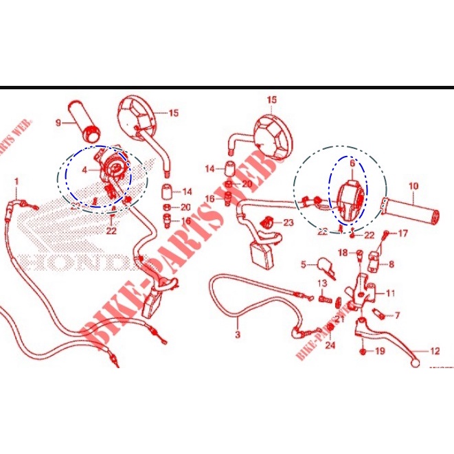 ปะกับแฮนด์ ประกับไฟเลี้ยว rebel 500 สวิทช์แฮนด์ซ้าย ขวา honda rebel 500 2020-2022 สภาพตามรูป พร้อมใช