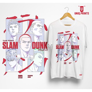 tshirt เสื้อยืดแขนสั้นลําลอง ทรงหลวม พิมพ์ลายกราฟฟิคอนิเมะ SHOHOKU Slam Dunk พลัสไซซ์ มีสีดํา สีขาว(S-5XL)