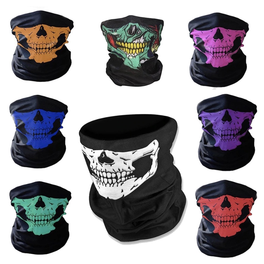 ผ้าพันคอหน้ากากผ้าพันคอ Biker Tactical Ghost Skeleton Skull Face Mask