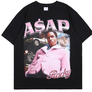 oversize T-shirt Asap เสื้อยืดพิมพ์ลายกราฟฟิค Asap Rocky Asap สไตล์วินเทจ S-5XL