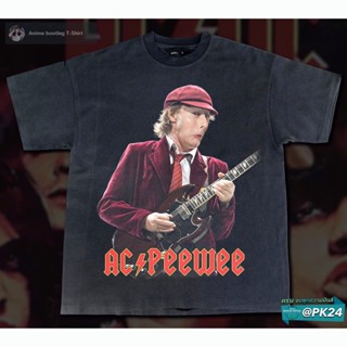 2023เสื้อยืดคอตตอน 100% Pee-wee Herman x Angus Young-bootleg T-Shirt