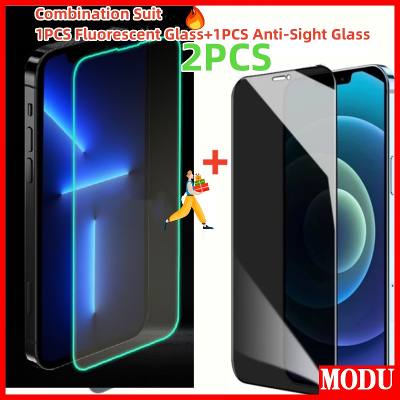 Modu กระจกนิรภัยกันรอยหน้าจอ เรืองแสง สําหรับ Samsung A12 A20 A30 A50 A30S A50S A11 A31 A51 A71 A10 A70 A10S A20S A52S A21S A22 A32 A52 A72 A13 A23 A33 A53 A73 4G 5G A02 A02S A03 2 ชิ้น