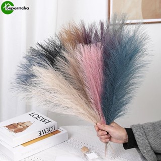 ดอกหญ้าปลอม ผ้าไหม 42 ซม. สีชมพู สีม่วง สีเบจ สไตล์โบโฮ สําหรับตกแต่งบ้าน 1 ชิ้น