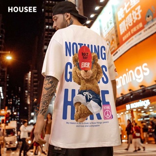 S-8XL Lovers wear national tide personality graffiti bear print short-sleeved T-shirt men and women trendy brand fa_07