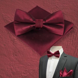 Bowtie Marine Anchor Red  Set โบว์ไทด์ลายสมอสีแดง (BOWTIE112)