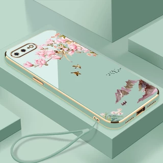 เคสไอโฟน iphone 6 7 8 6s 6 7 8 plus TPU นิ่ม ขอบตรง ชุบไฟฟ้า บางพิเศษ กันกระแทก ลายภูมิทัศน์นก สําหรับ iphone 6 7 8 6s 6 7 8 plus