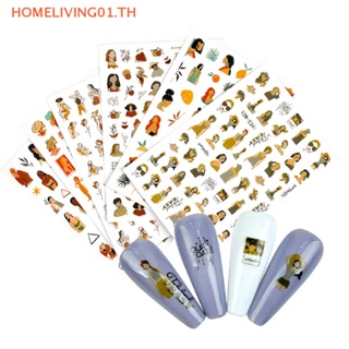 Onehome สติกเกอร์ลายดอกไม้ ใบไม้ สําหรับตกแต่งเล็บ TH