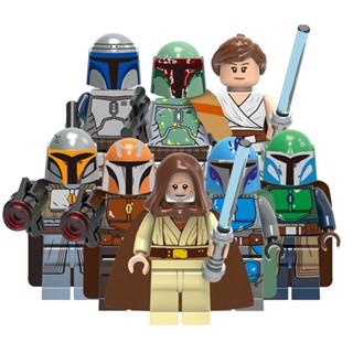 ของเล่นตัวต่อฟิกเกอร์ Rey Luke Skywalker Jango Fett Mandalorian ขนาดเล็ก เสริมการเรียนรู้เด็ก