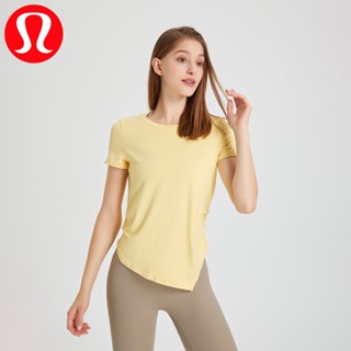 Lululemons เสื้อยืด คอกลม แขนสั้น เข้ารูป เหมาะกับการเล่นโยคะ ฟิตเนส กีฬา ฤดูร้อน สําหรับผู้หญิง