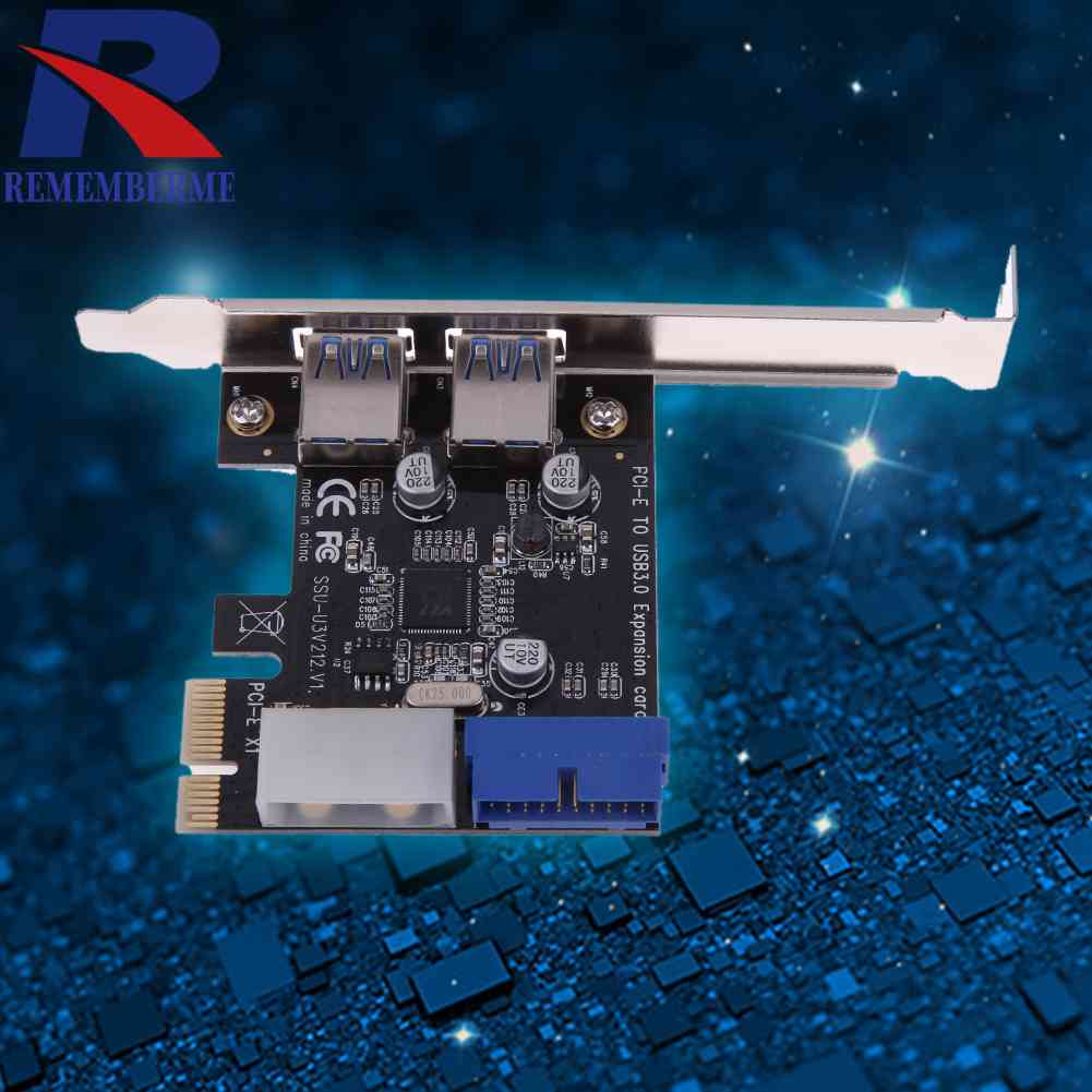 การ์ด PCIe ภายนอก 2 พอร์ต USB3.0 และภายใน 19pin 4pin IDE Power Conn