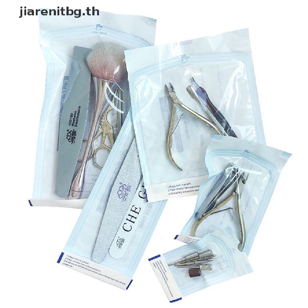 RENBG 200 ชิ้นทิ้งฆ่าเชื้อถุงฆ่าเชื้อชุดเครื่องมือเล็บฆ่าเชื้อ PP กระเป๋า