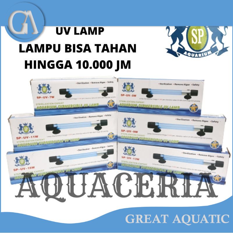 SP HORSE 5W 7W 9W 11W 13W 15W UV Submersible Lamp aquarium UV Lamp