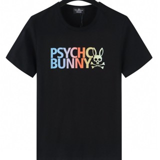 Psycho bunny love skull bunny เสื้อยืดคอกลม แขนสั้น สําหรับผู้ชายและผู้หญิง