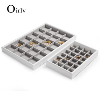 Oirlv ถาดกํามะหยี่ 24 ช่อง สําหรับจัดเก็บเครื่องประดับ แหวน ต่างหู P013