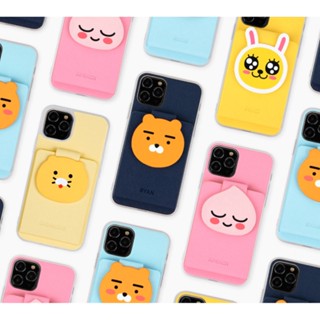 Kakao Friends - PU Back Card Slot Pocket Case compatible for iPhone &amp; Galaxy / S23 S22 ultra plus iPhone 14 13 12 11 pro max Ryan apeach choonsik pink yellow