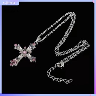 Sujianxia|  เครื่องประดับ สร้อยคอ พร้อมจี้ไม้กางเขน ขนาดใหญ่