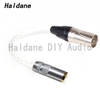 Haldane HIFI อะแดปเตอร์เชื่อมต่อเสียง ชุบเงิน 4pin XLR ตัวผู้ เป็น 3.5 มม. TRRS ตัวเมีย