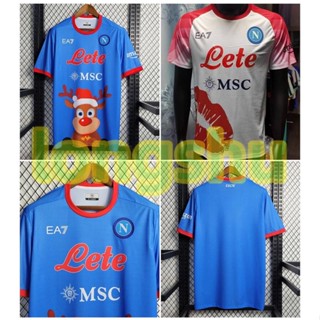 เสื้อกีฬาแขนสั้น ลายทีมชาติฟุตบอล Napoli สีขาว สีฟ้า ไซซ์ S-XXL ปี 2023 2024