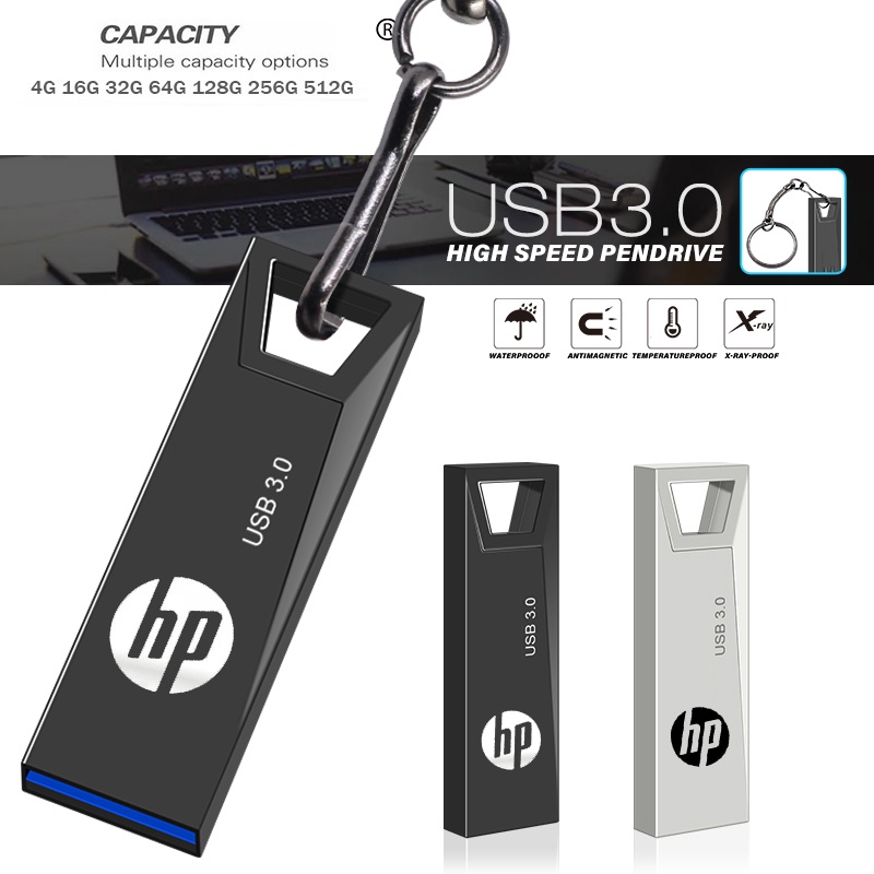 ใหม่ แฟลชไดรฟ์โลหะ HP usb3.0 16GB 32GB 64GB 128GB 256GB 512GB 1TB