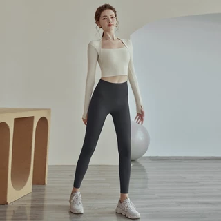 Fit.HER เสื้อโยคะ แขนยาว พร้อมแผ่นรองหน้าอก แฟชั่นฤดูใบไม้ร่วง และฤดูหนาว สําหรับผู้หญิง 2023