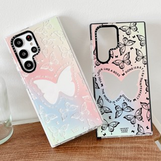 【ผีเสื้อหลากสี】Casetify เคสโทรศัพท์มือถือแบบนิ่ม TPU กันกระแทก ลายผีเสื้อ แฟชั่น คุณภาพสูง สําหรับ Samsung s23ultra s23 s22+ s22ultra s21 21+ s21ultra s20 s20+ s20ultra