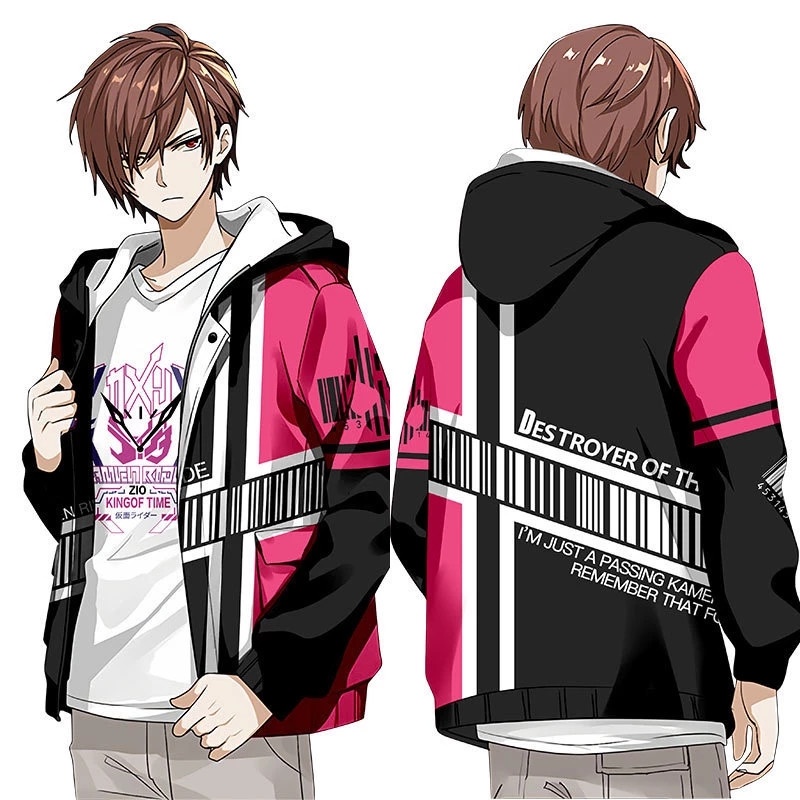 Kamen Rider REVICE เสื้อแจ็กเก็ตกันหนาว แขนยาว มีฮู้ด พิมพ์ลายอนิเมะญี่ปุ่น 3D แฟชั่นฤดูใบไม้ร่วง สําหรับผู้ชาย และผู้หญิง