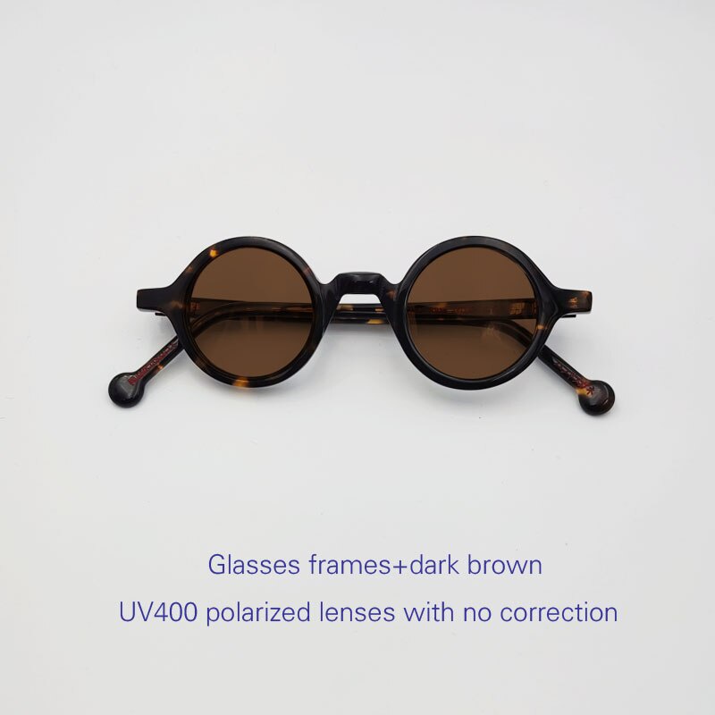 91c Vintage รอบเส้นผ่านศูนย์กลาง38มม.แว่นตากันแดด Polarized Acetate แว่นตาผู้ชายและผู้หญิง UV400 Retro แว่นตา w7b