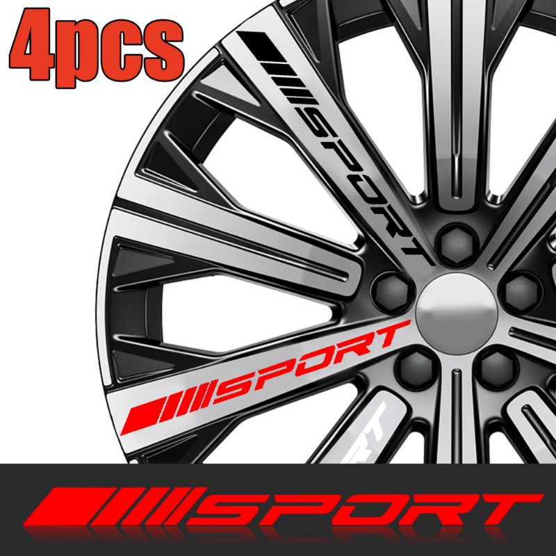 สติกเกอร์โลโก้สัญลักษณ์ SPORT กันน้ํา สําหรับติดตกแต่งขอบล้อรถยนต์ จํานวน 4 ชิ้น