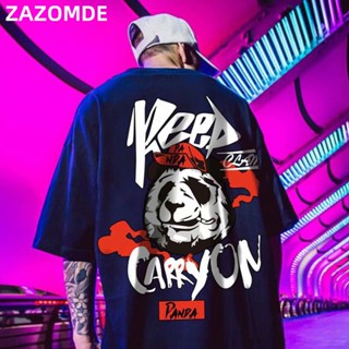 Hip hop tees shirt Panda print  short sleeve loose cool men T shirt casual o-neck Summer mens  Punk tshirt Fashion_07