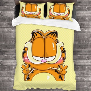 3in1 Garfield ชุดเครื่องนอน ผ้าห่ม ปลอกหมอนนุ่ม ระบายอากาศ คุณภาพสูง 2 ชิ้น 1 ชุด