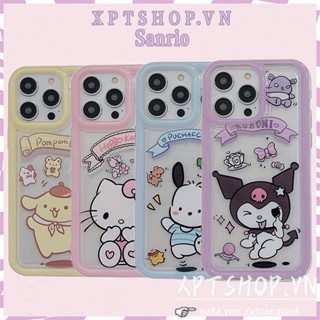 เคสโทรศัพท์มือถือแบบนิ่ม กันกระแทก ลายการ์ตูน Members of Sanrio Family สําหรับ iPhone 14 14Plus 13 12 11 Pro Max XR IX 7P 8Plus